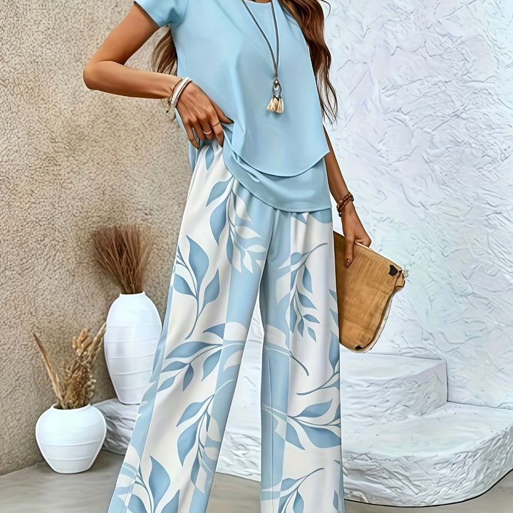 Katoenmix Set – Korte Mouwen & Lange Broek Met Bloemenprint
