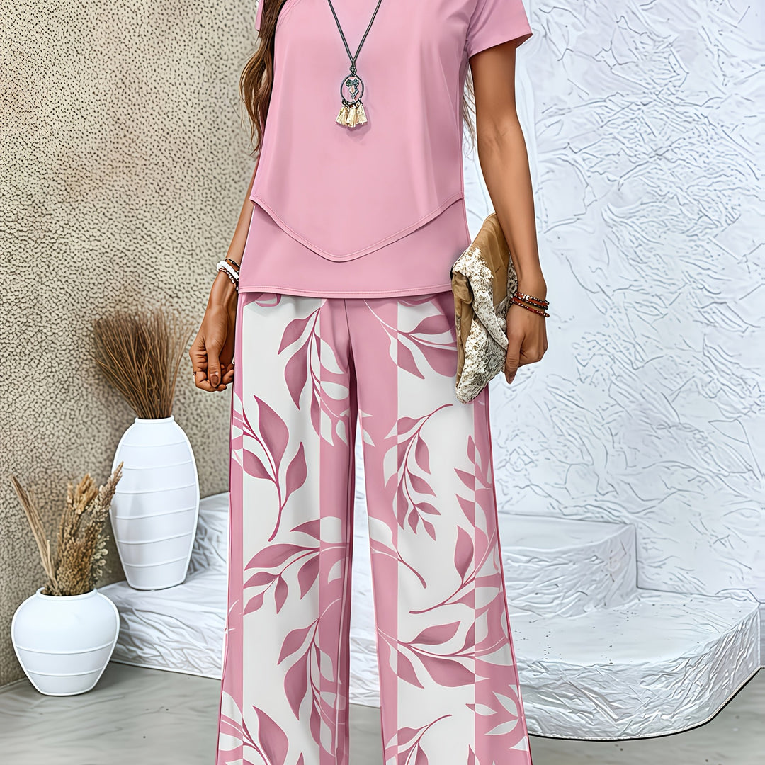 Katoenmix Set – Korte Mouwen & Lange Broek Met Bloemenprint