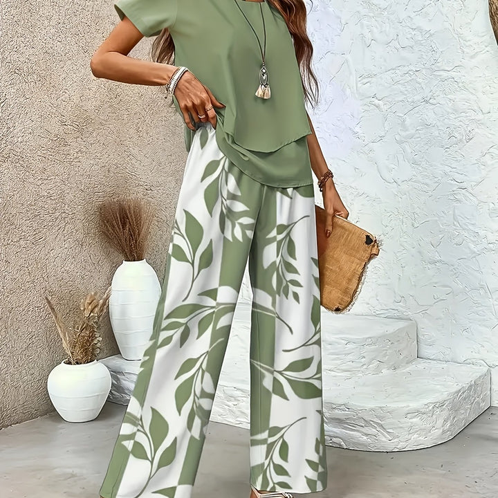 Katoenmix Set – Korte Mouwen & Lange Broek Met Bloemenprint