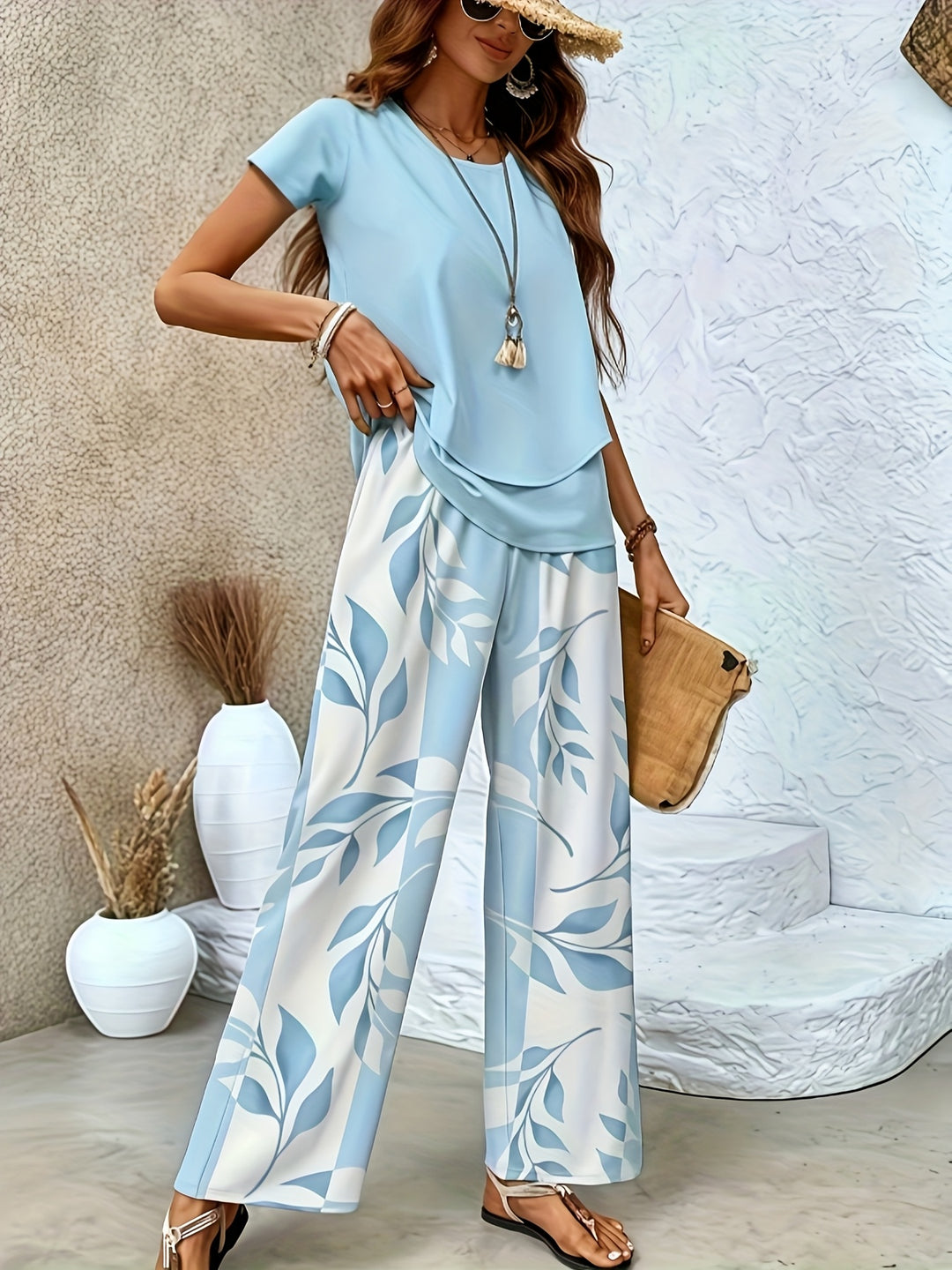 Katoenmix Set – Korte Mouwen & Lange Broek Met Bloemenprint