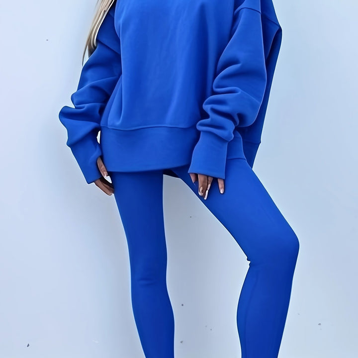 Katoenmix Set - Losse Pullover En Slim Broek Bewegingsvrij