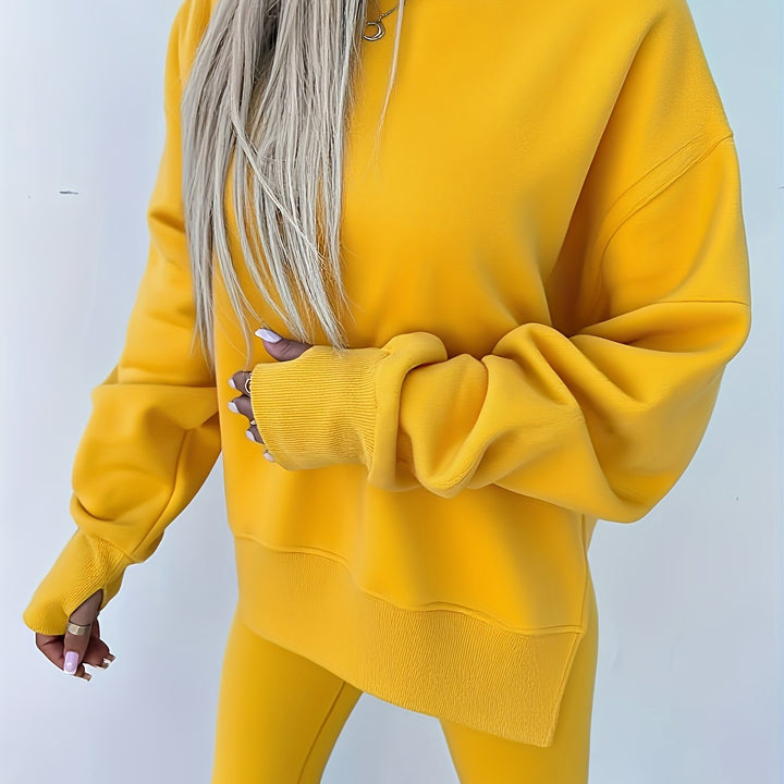 Katoenmix Set - Losse Pullover En Slim Broek Bewegingsvrij