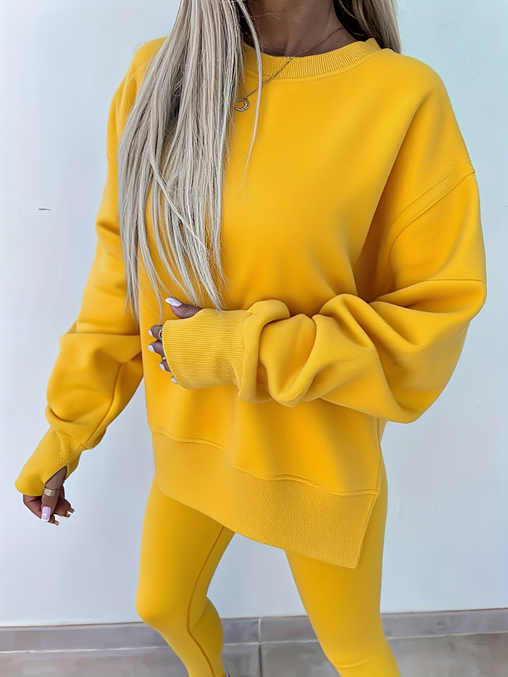 Katoenmix Set - Losse Pullover En Slim Broek Bewegingsvrij