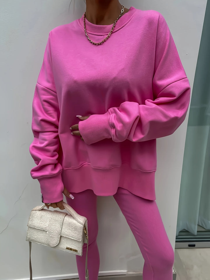 Katoenmix Set - Losse Pullover En Slim Broek Bewegingsvrij