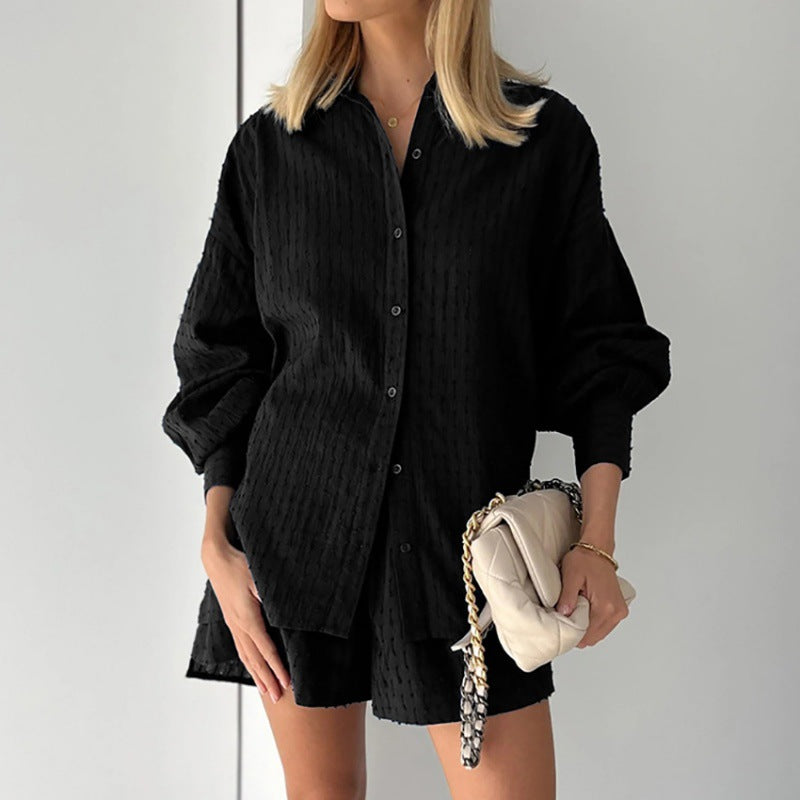 Katoenmix Shirtset – Jacquard Bolmouw & Vrije Beweging