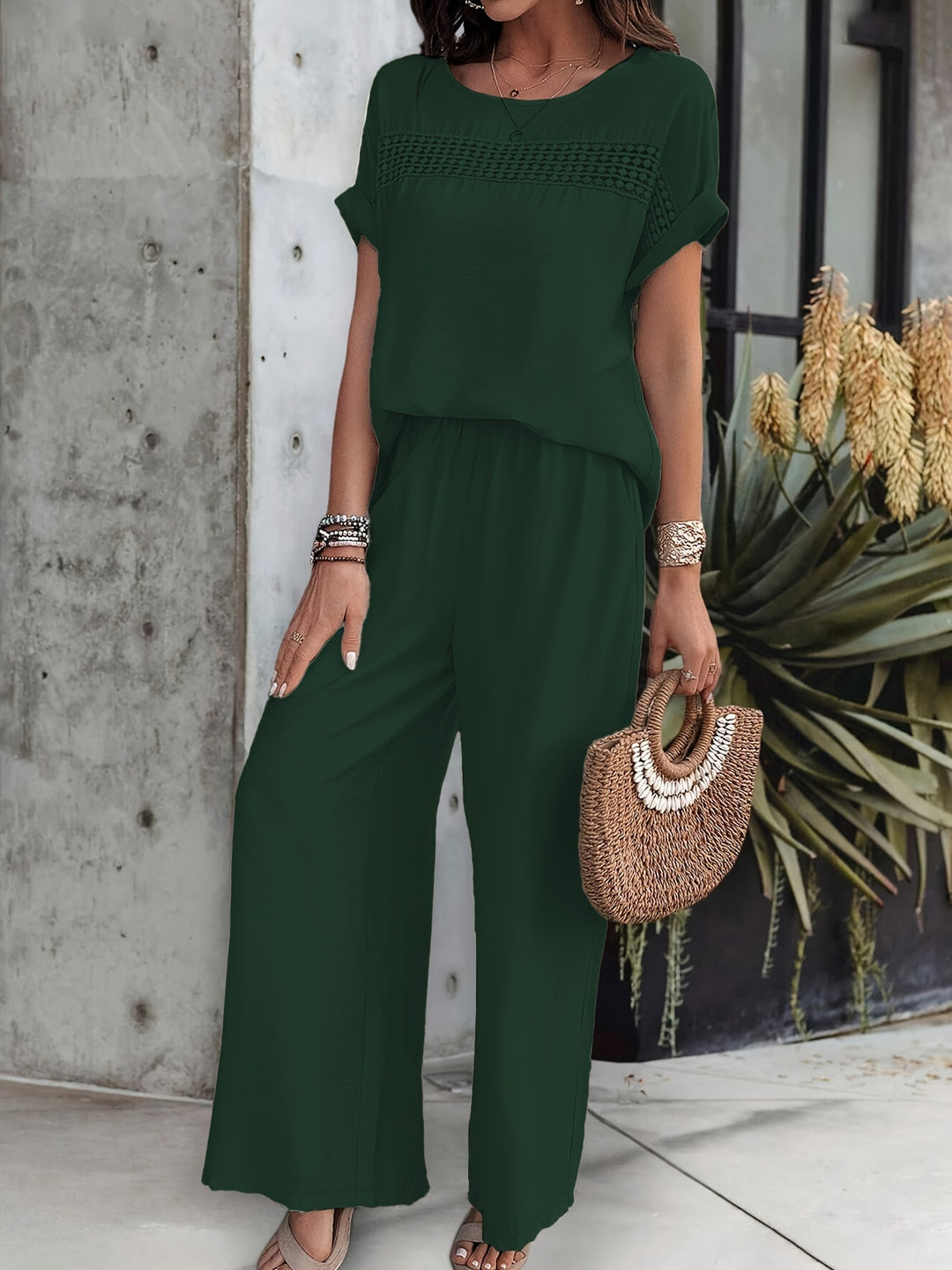 Katoenmix Top en Broek – Korte Mouwen & Zachte Stof