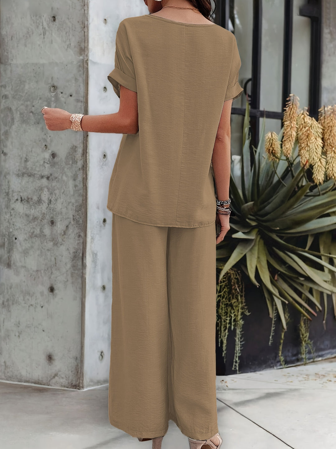 Katoenmix Top en Broek – Korte Mouwen & Zachte Stof