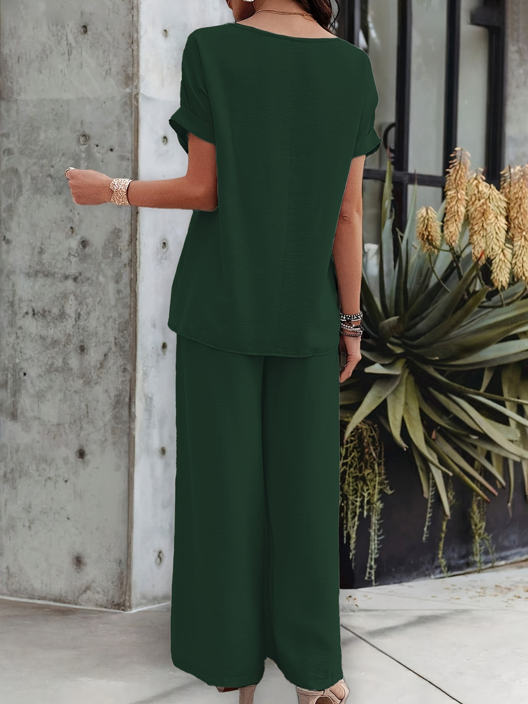 Katoenmix Top en Broek – Korte Mouwen & Zachte Stof