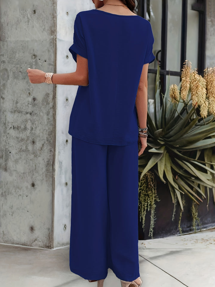 Katoenmix Top en Broek – Korte Mouwen & Zachte Stof
