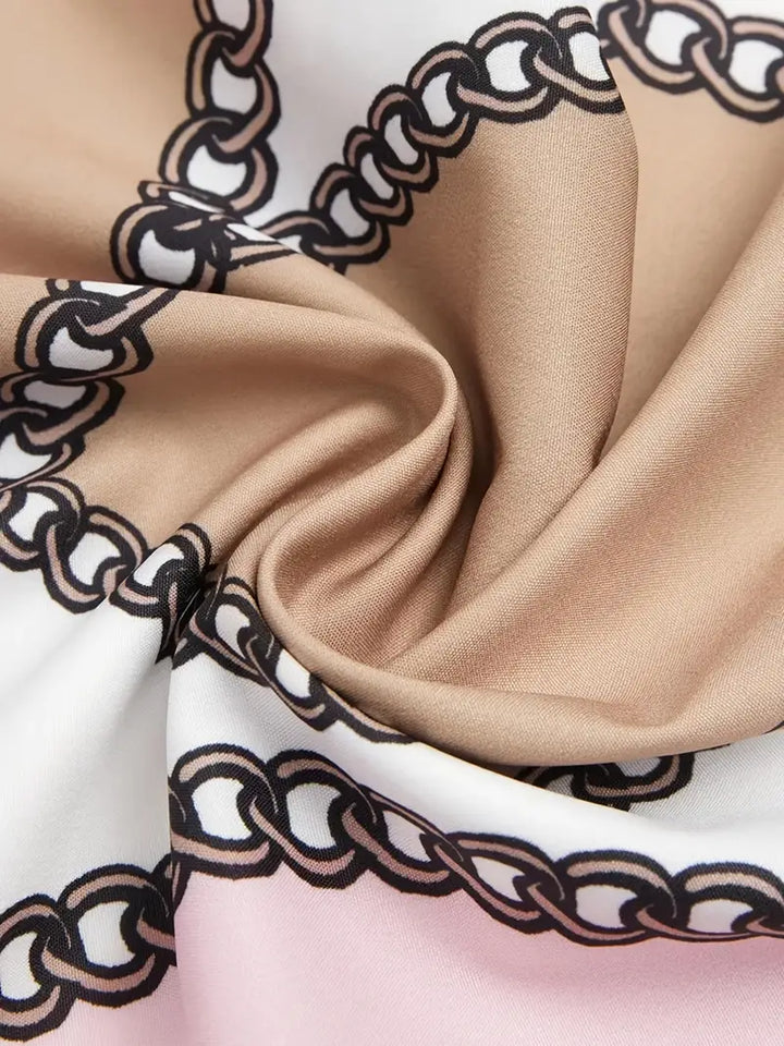 Kettingpatroon Blouse - Knopen Voor en Staande Kraag Design