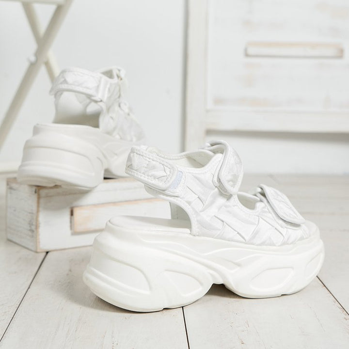Klittenband Plateau Sandalen - Ronde Teen & Gemakkelijke Pasvorm
