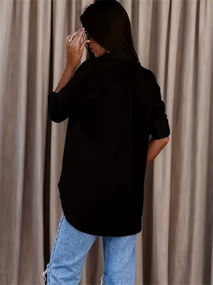 Knop Voor Shirt - Opgerolde Mouwen & Klassieke Kraag