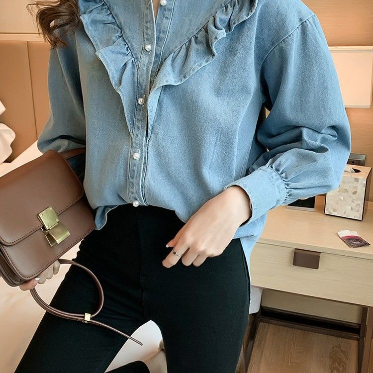 Korean Style Sweet Ruffle Shirt – Ademend Materiaal & Flexibele Pasvorm