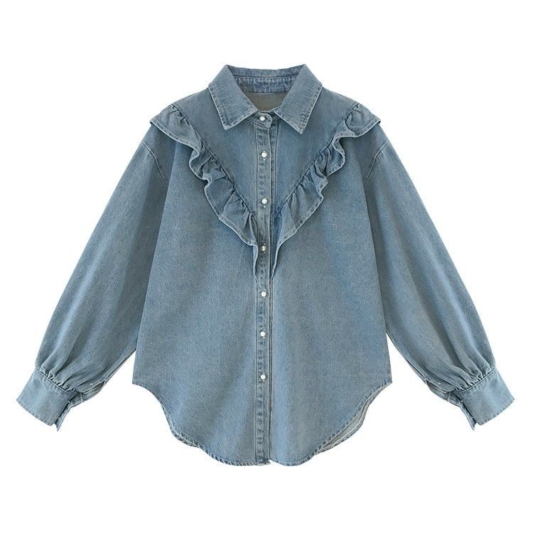 Korean Style Sweet Ruffle Shirt – Ademend Materiaal & Flexibele Pasvorm