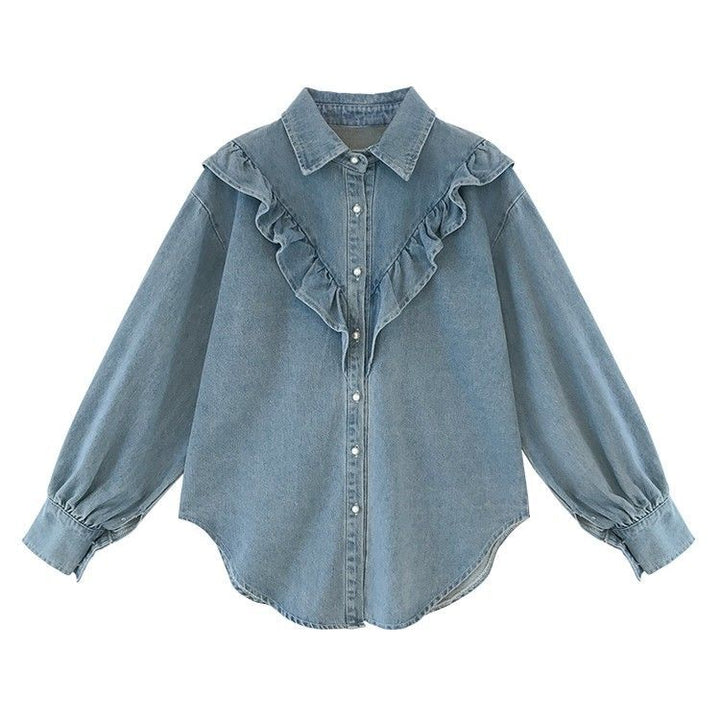 Korean Style Sweet Ruffle Shirt – Ademend Materiaal & Flexibele Pasvorm
