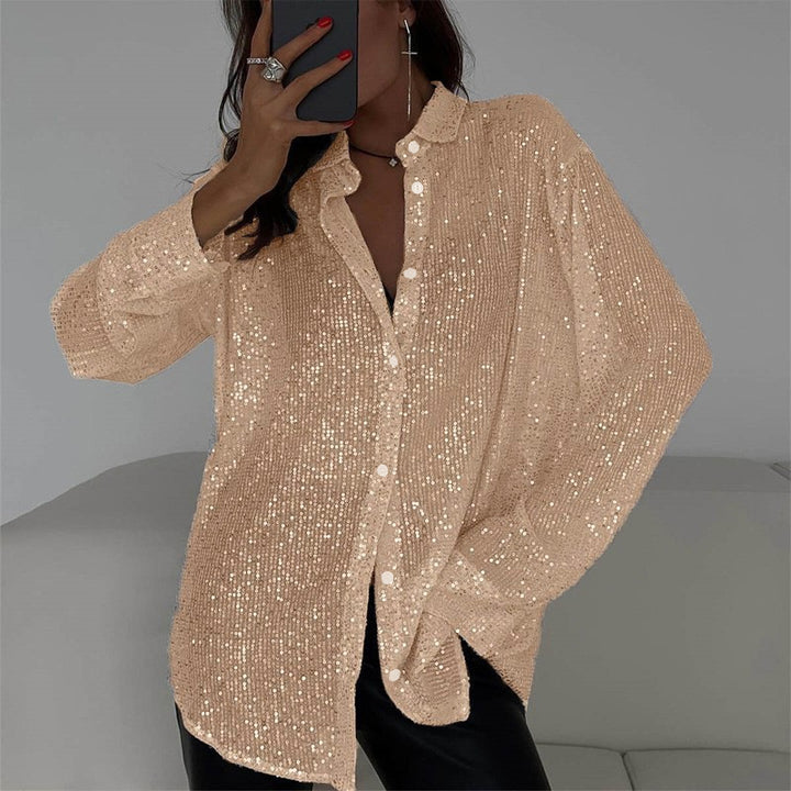 Lange Mouwen Shirt – Sequins & Flexibele Pasvorm