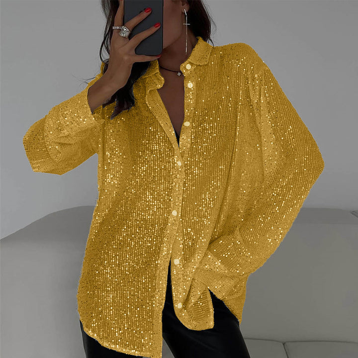 Lange Mouwen Shirt – Sequins & Flexibele Pasvorm
