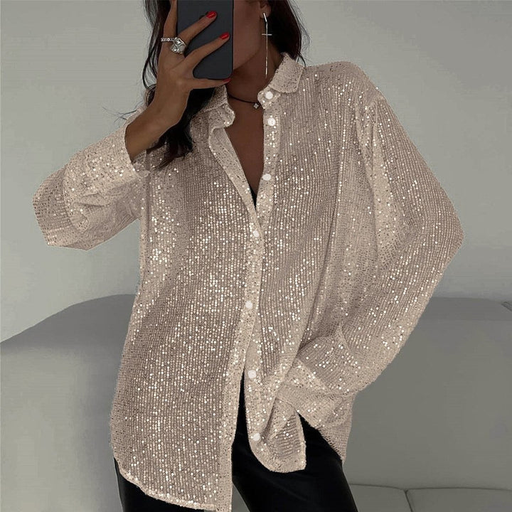 Lange Mouwen Shirt – Sequins & Flexibele Pasvorm