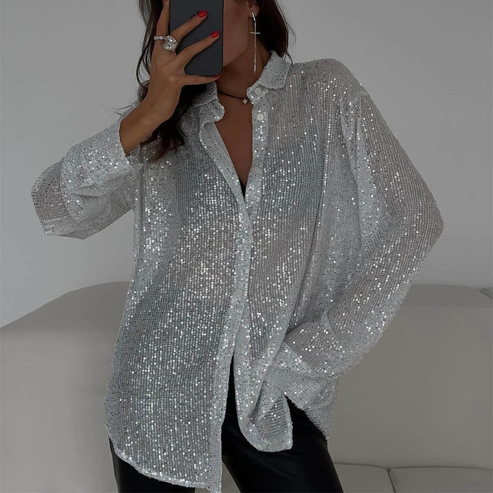 Lange Mouwen Shirt – Sequins & Flexibele Pasvorm