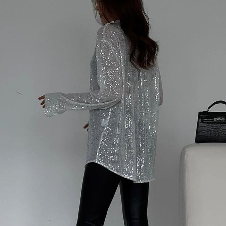 Lange Mouwen Shirt – Sequins & Flexibele Pasvorm