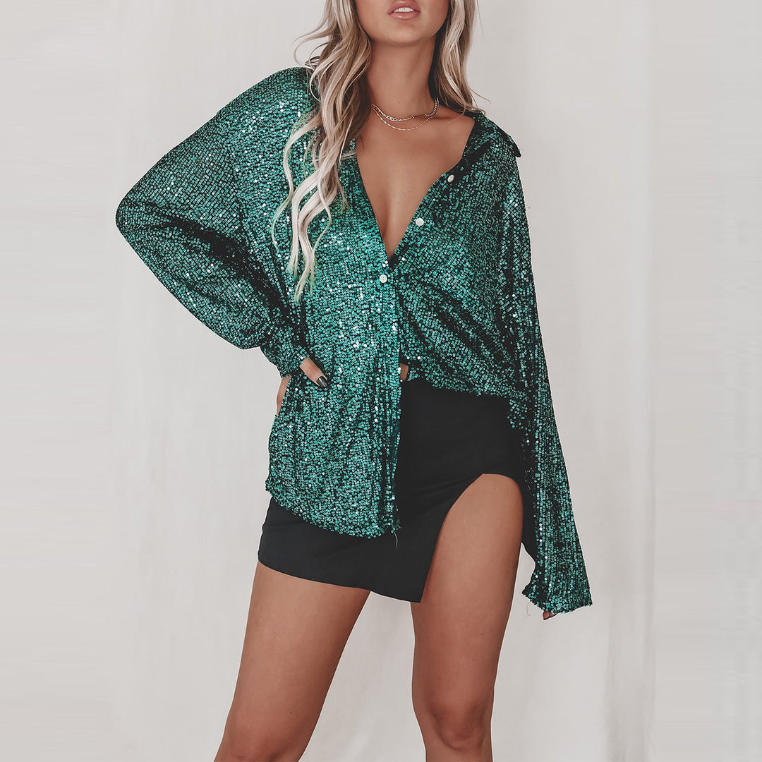 Lange Mouwen Shirt – Sequins & Flexibele Pasvorm