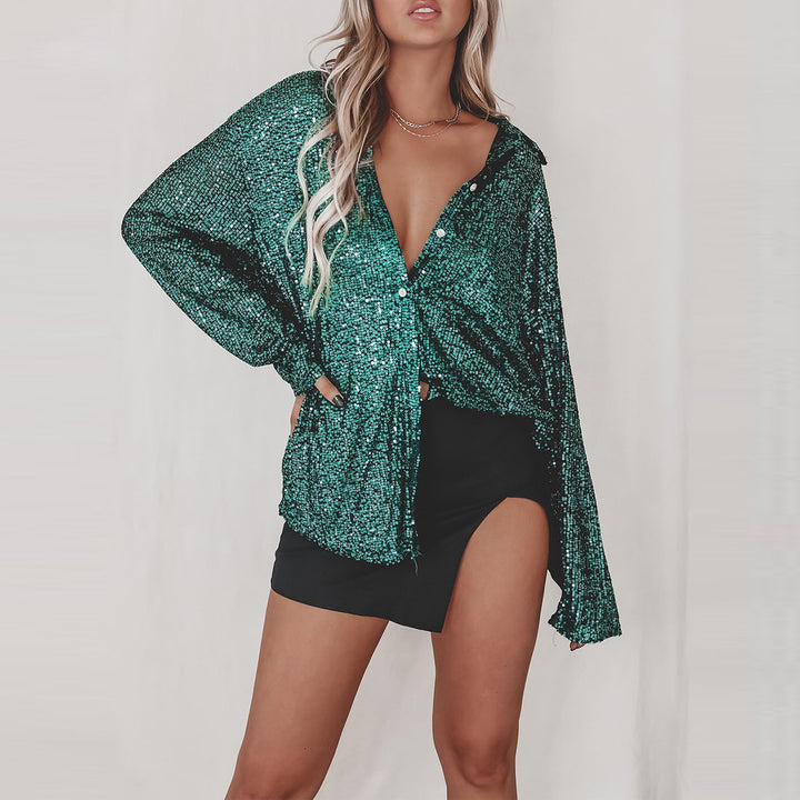 Lange Mouwen Shirt – Sequins & Flexibele Pasvorm