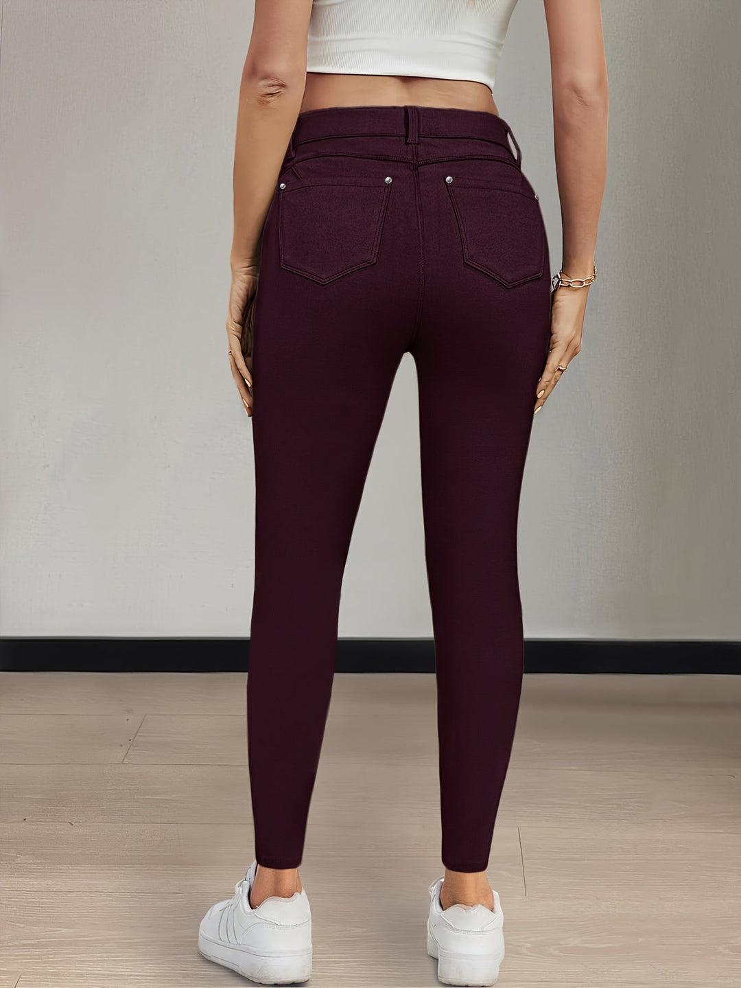 Legging met Hoge Taille - Gladde Viscosemix & Multi-Zakken Ontwerp