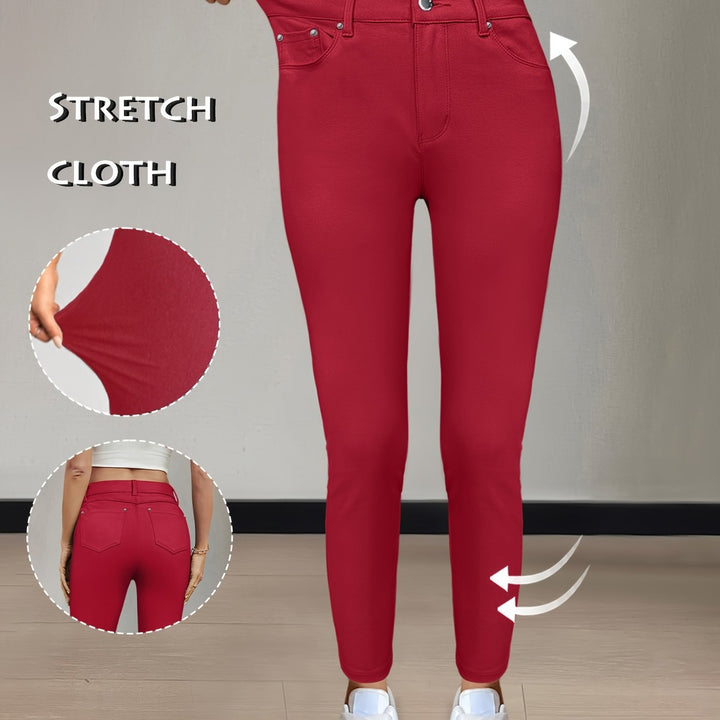 Legging met Hoge Taille - Gladde Viscosemix & Multi-Zakken Ontwerp
