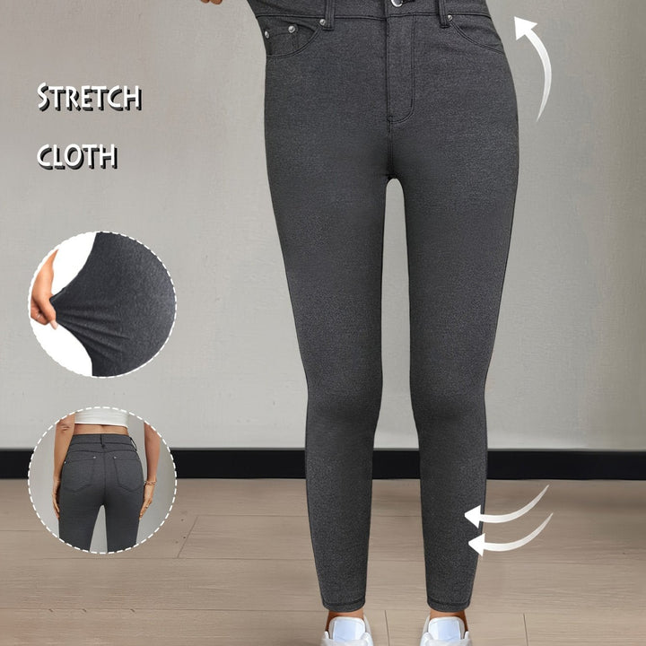Legging met Hoge Taille - Gladde Viscosemix & Multi-Zakken Ontwerp