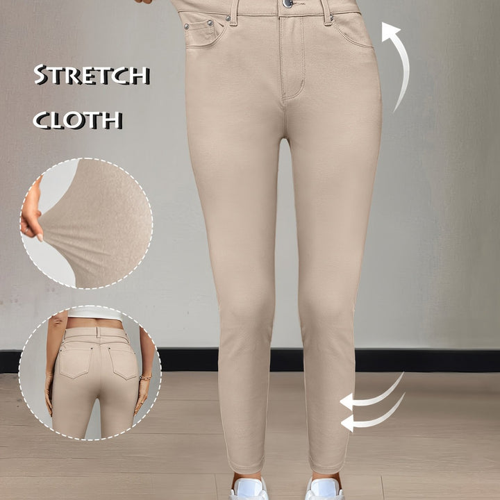Legging met Hoge Taille - Gladde Viscosemix & Multi-Zakken Ontwerp