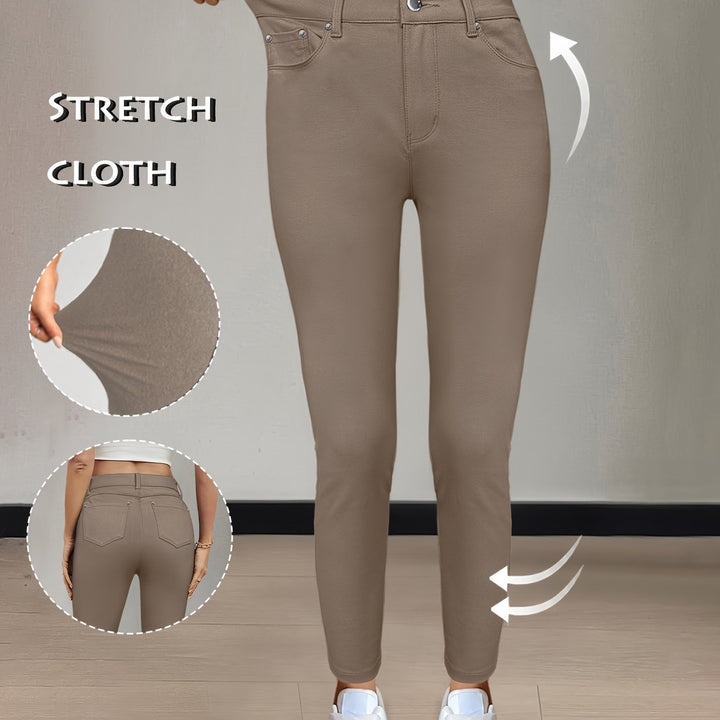 Legging met Hoge Taille - Gladde Viscosemix & Multi-Zakken Ontwerp