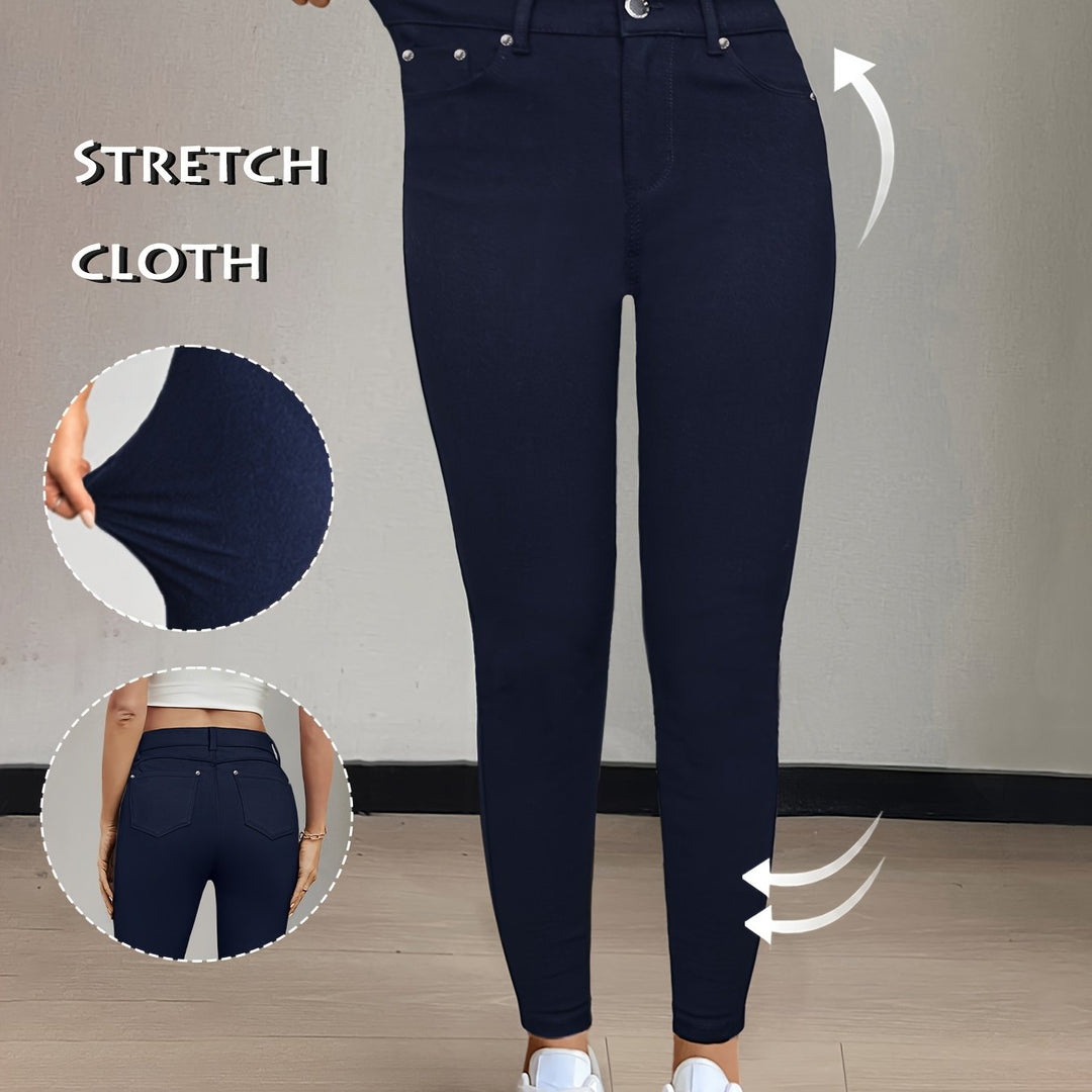 Legging met Hoge Taille - Gladde Viscosemix & Multi-Zakken Ontwerp