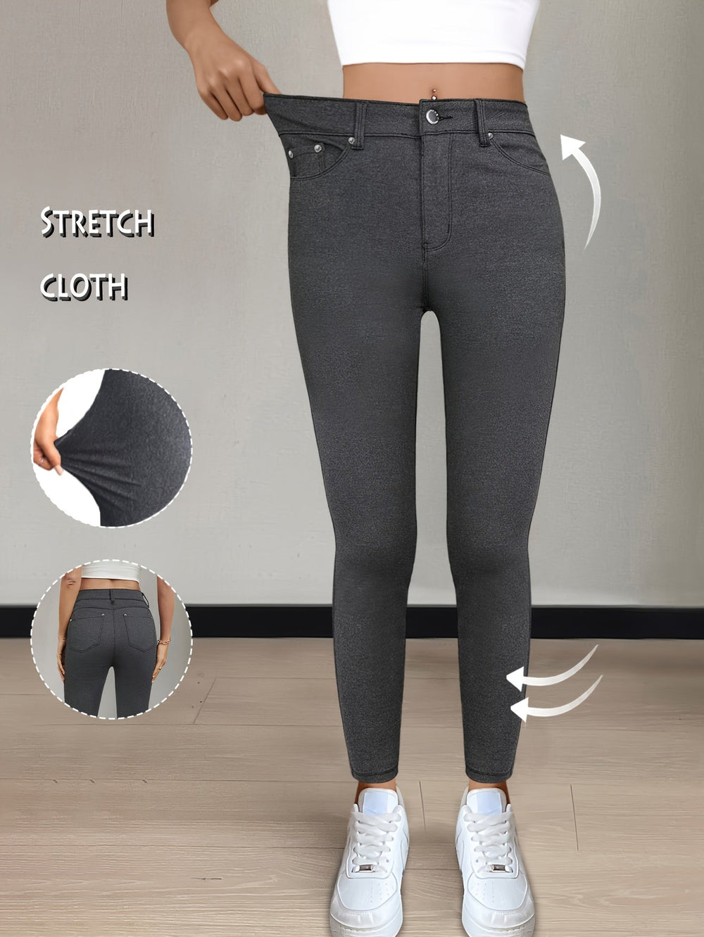 Legging met Hoge Taille - Gladde Viscosemix & Multi-Zakken Ontwerp