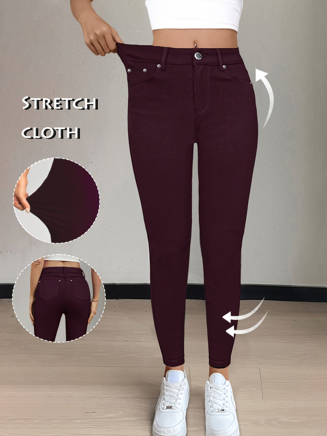 Legging met Hoge Taille - Gladde Viscosemix & Multi-Zakken Ontwerp