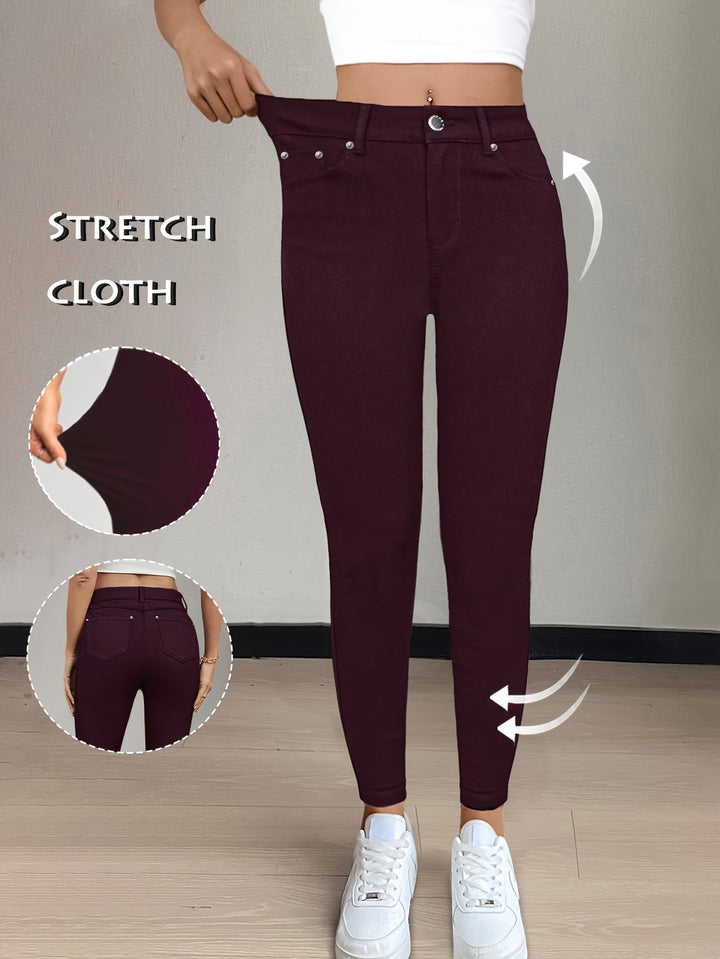 Legging met Hoge Taille - Gladde Viscosemix & Multi-Zakken Ontwerp