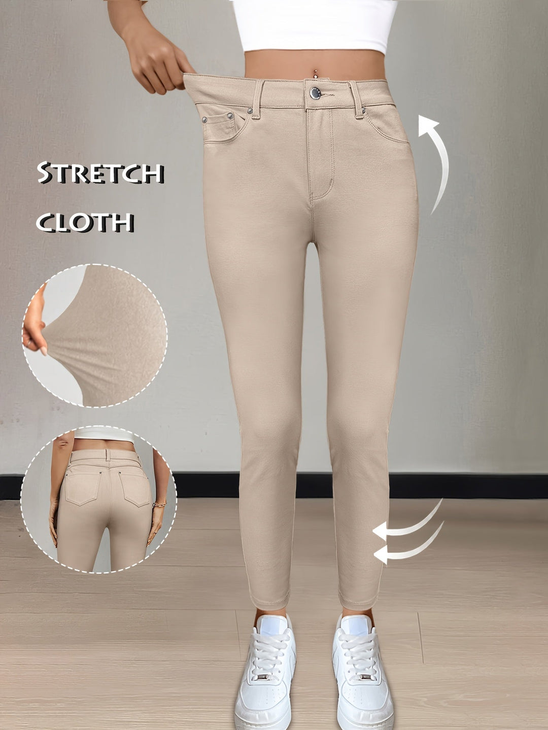 Legging met Hoge Taille - Gladde Viscosemix & Multi-Zakken Ontwerp
