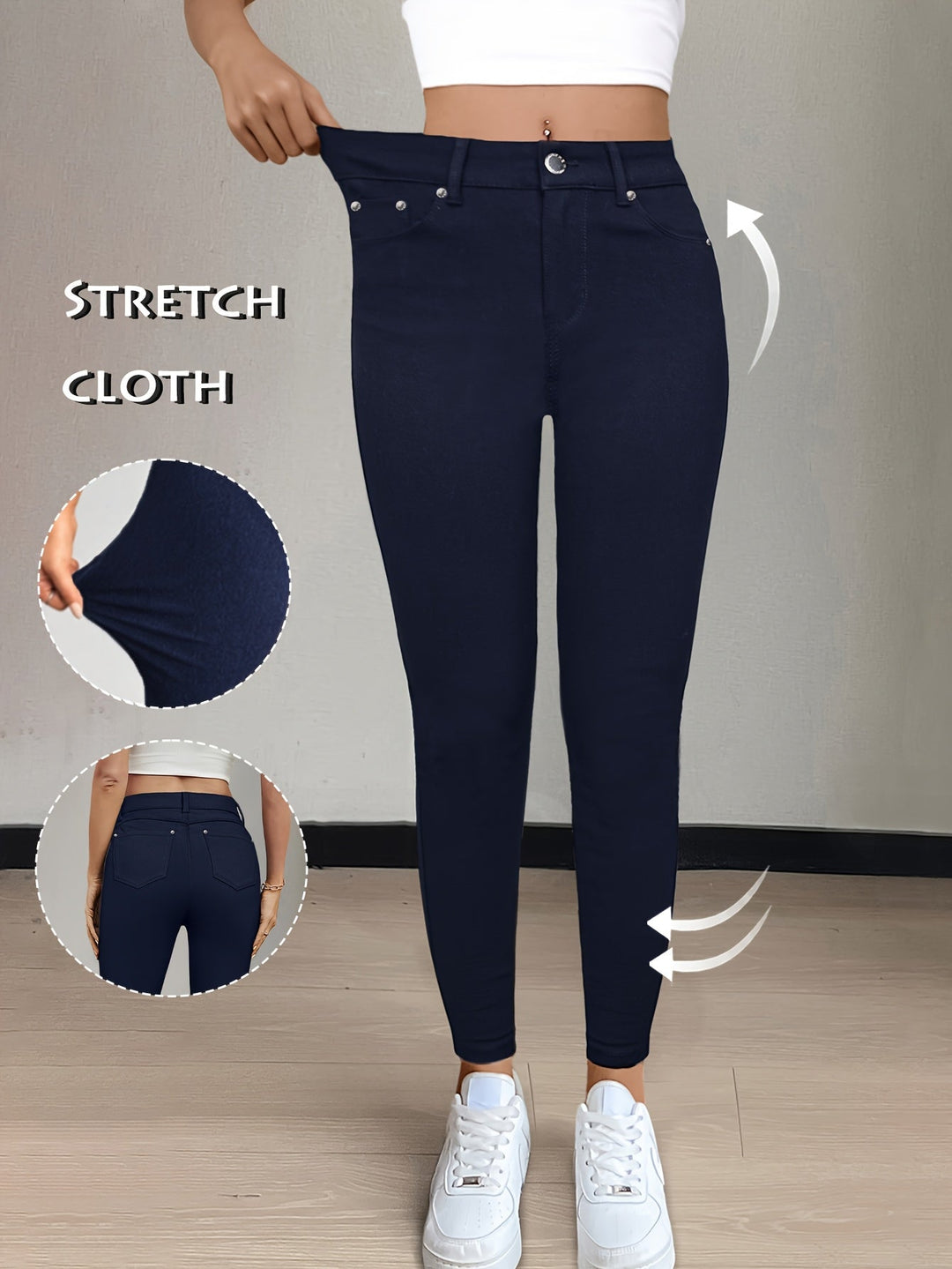 Legging met Hoge Taille - Gladde Viscosemix & Multi-Zakken Ontwerp