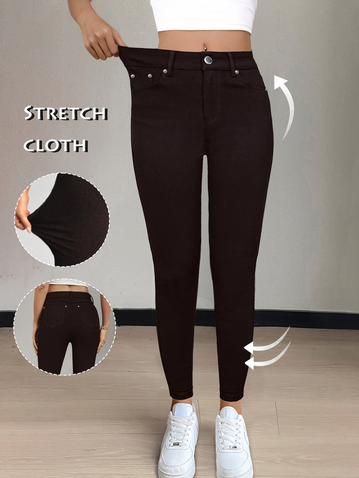 Legging met Hoge Taille - Gladde Viscosemix & Multi-Zakken Ontwerp