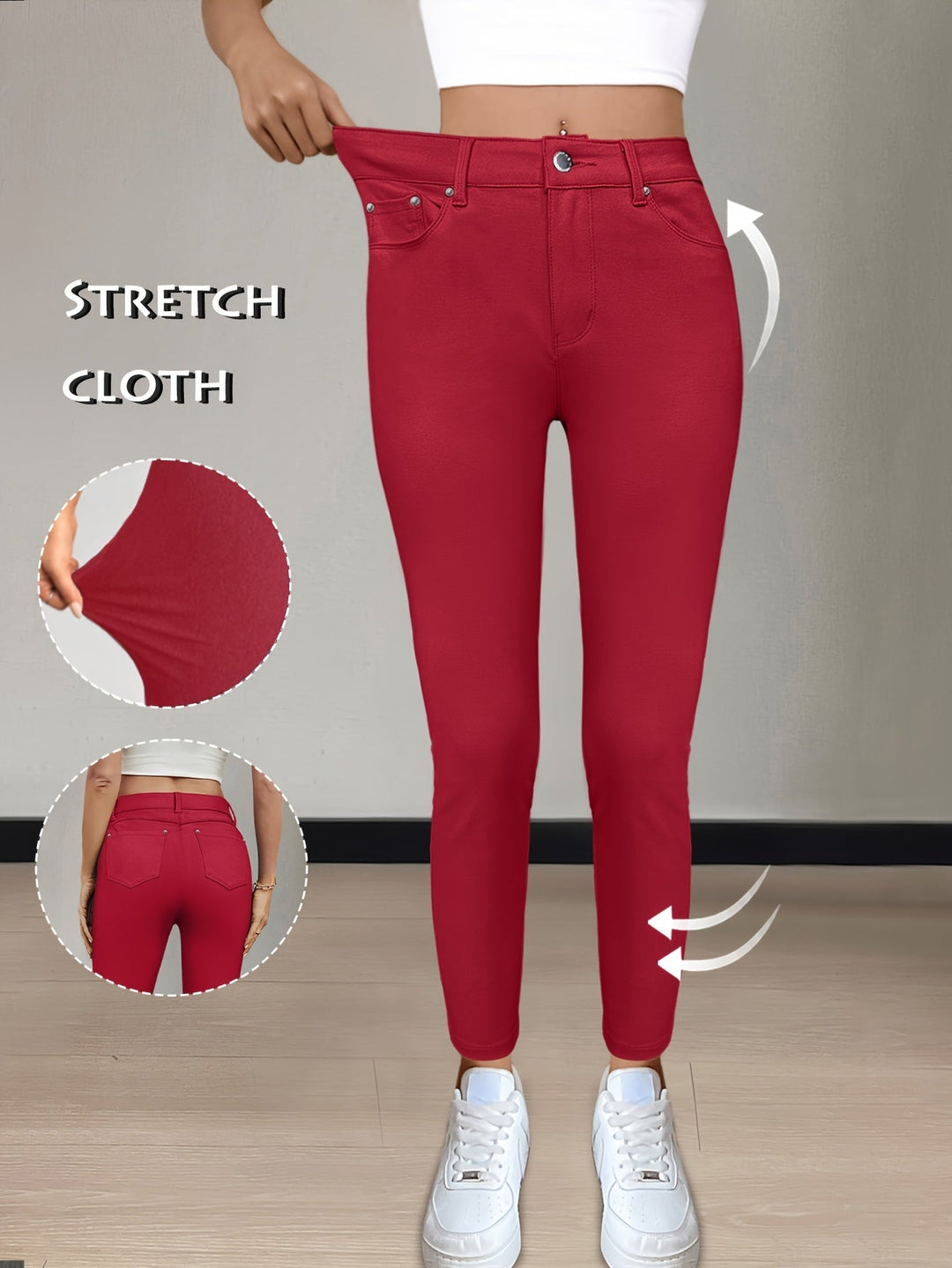Legging met Hoge Taille - Gladde Viscosemix & Multi-Zakken Ontwerp