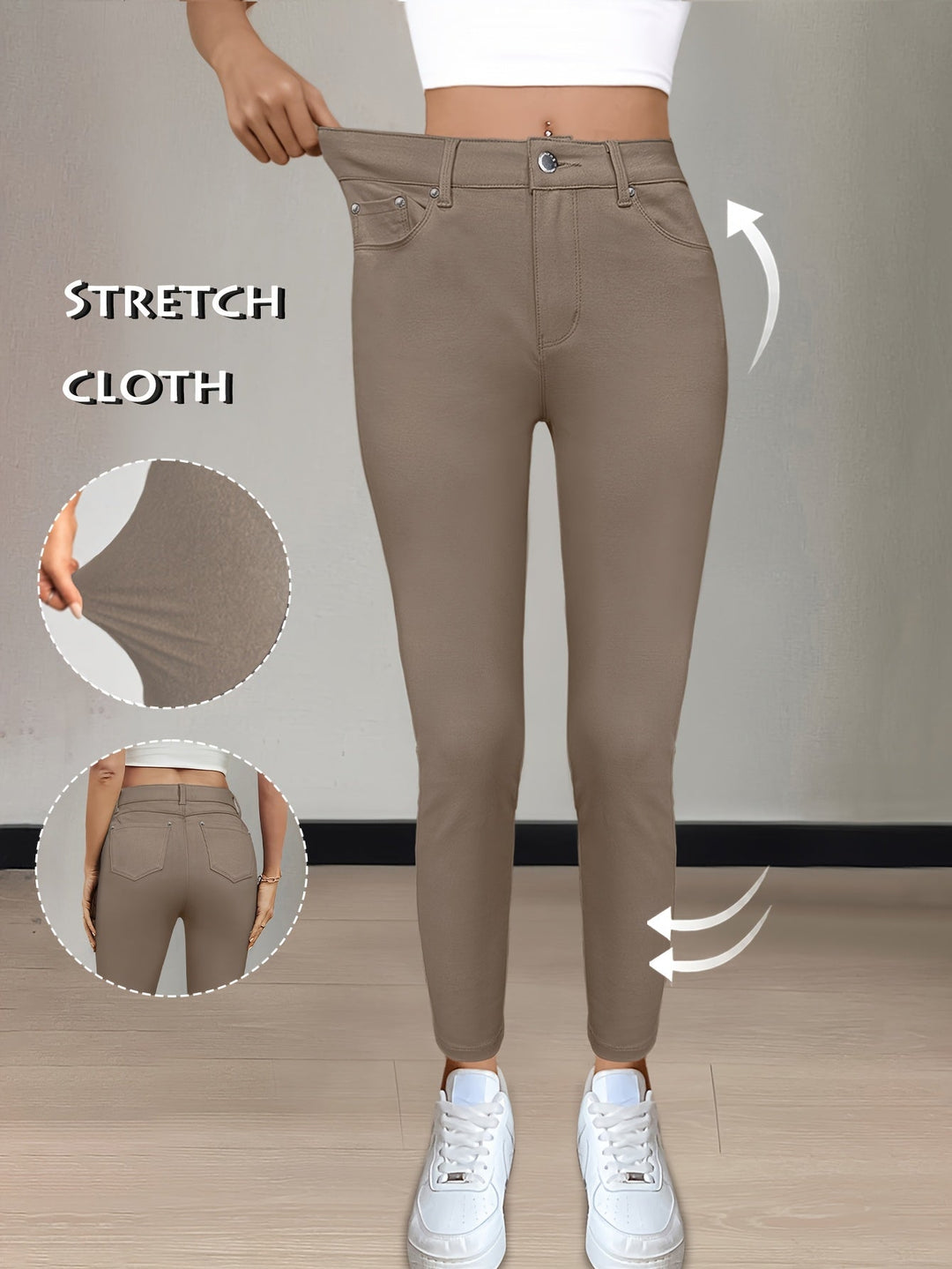 Legging met Hoge Taille - Gladde Viscosemix & Multi-Zakken Ontwerp
