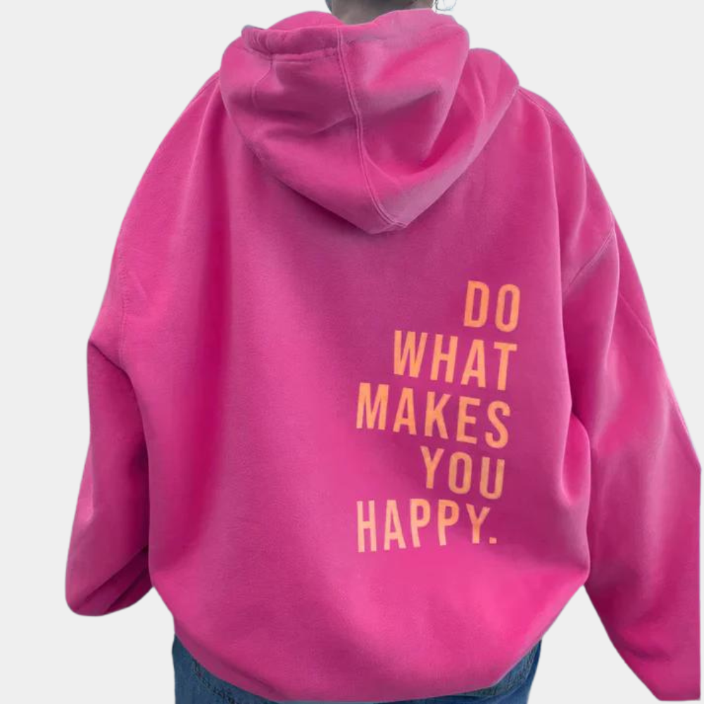 Letterpatroon Katoenen Hoodie Met Ruime Pasvorm