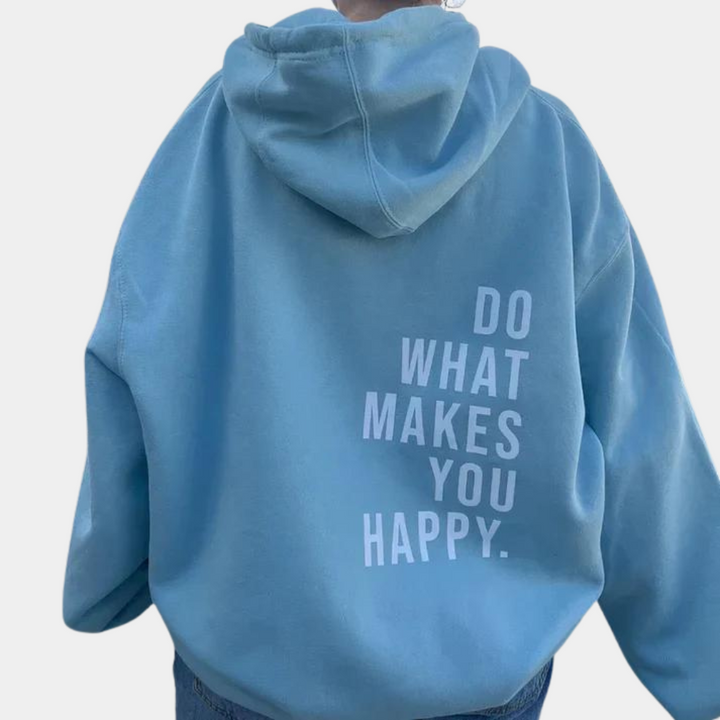Letterpatroon Katoenen Hoodie Met Ruime Pasvorm