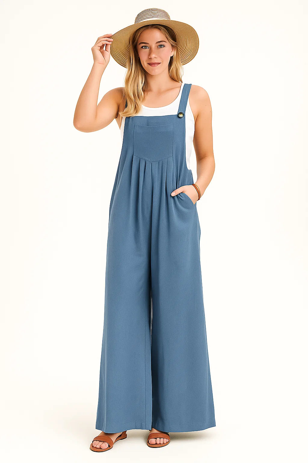 Linnen jumpsuit - Losse pasvorm & praktische zijzakken