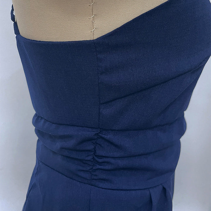 Linnenmix Jumpsuit - One-Shoulder Ontwerp & Wijde Been Silhouet
