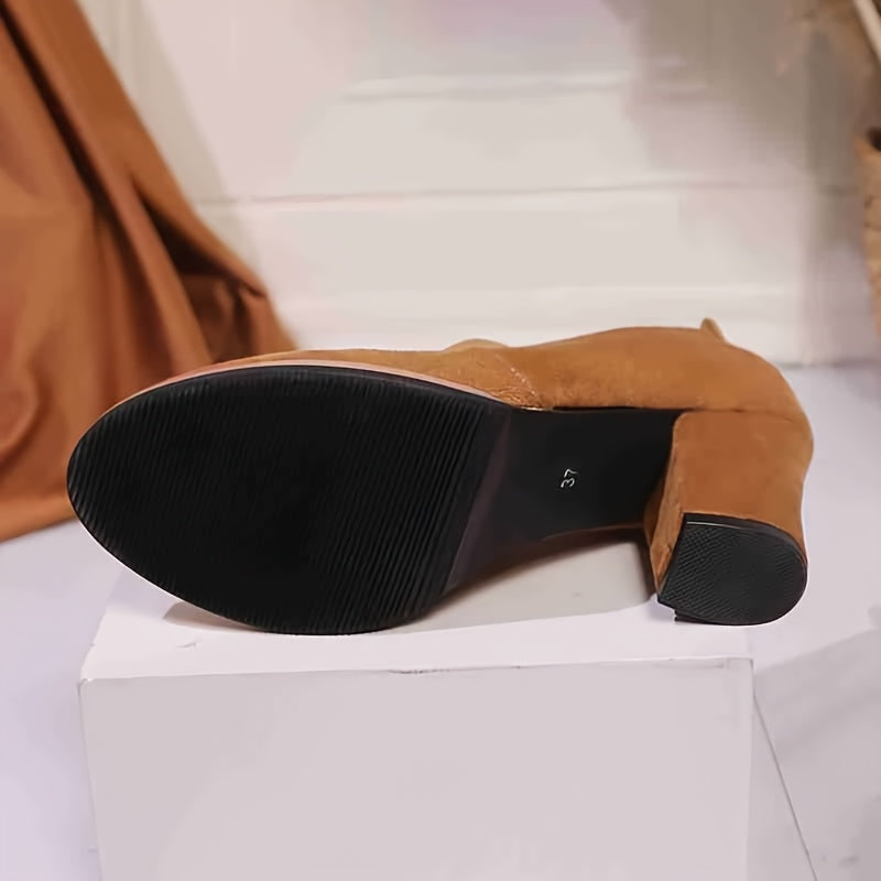 Loafers - Blokhak Middelhak & Afgeronde Neus Stevige Zool