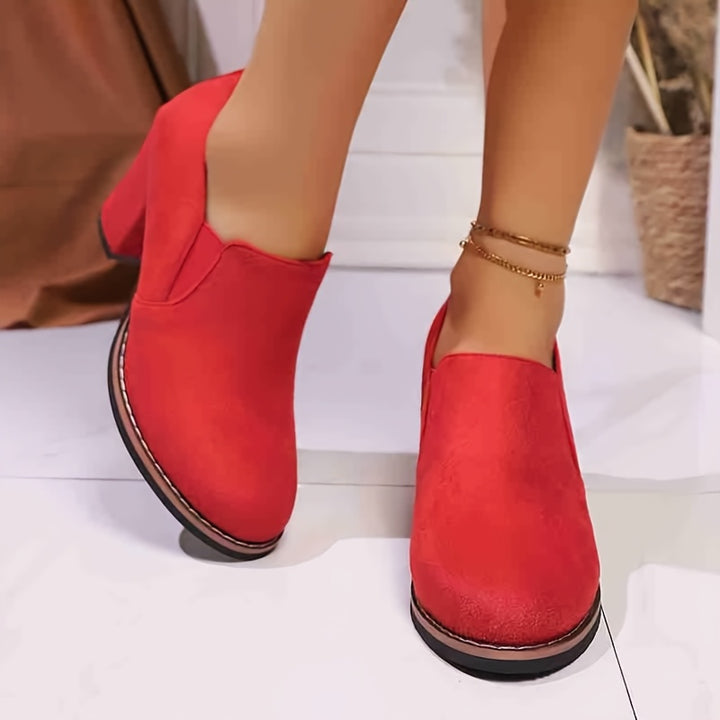 Loafers - Blokhak Middelhak & Afgeronde Neus Stevige Zool