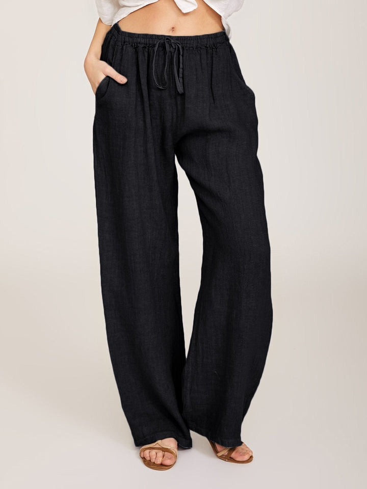 Losse broek met trekkoord en zakken