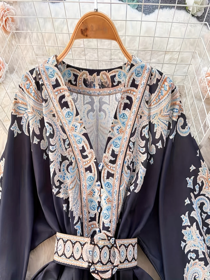 Maxi Jurk – Bloemenprint & Taille Verstevigende Riem