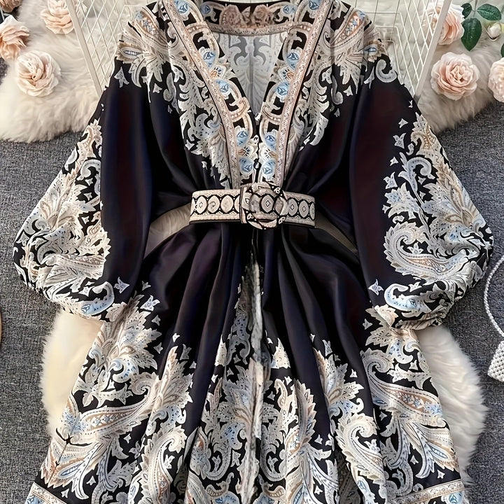 Maxi Jurk – Bloemenprint & Taille Verstevigende Riem