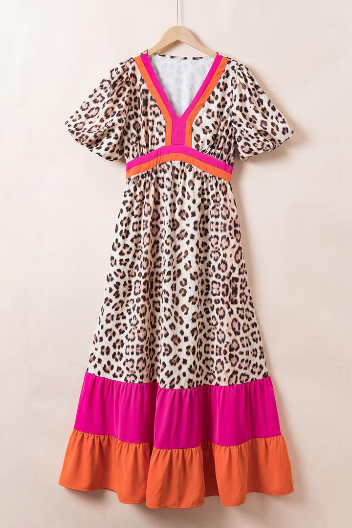 Maxi Jurk - Luipaardprint & Vloeiende Silhouette